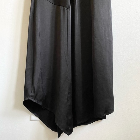 Express Satin V-Neck Midi Slip Dress Black - Picture 8 of 9